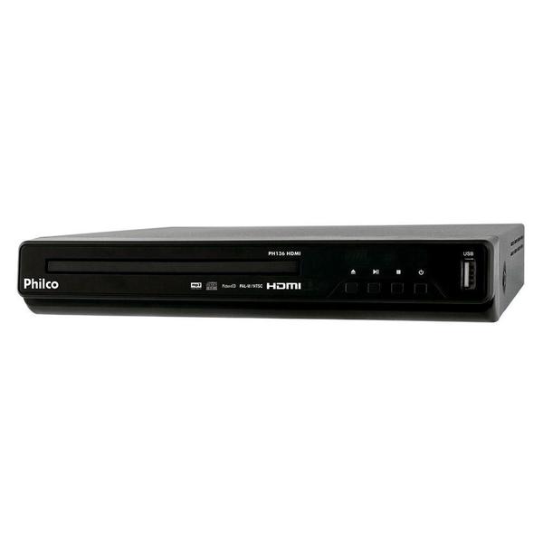 DVD Philco PH136, USB, HDMI, MP3 e JPEG - Bivolt