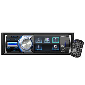 DVD Player Automotivo JVC KD-AV300 com Tela de 3”, Rádio AM/FM, Entradas USB e Auxiliar, Frente Destacável e Controle Remoto - Preto