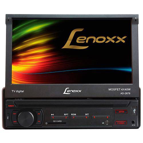 Dvd Player Automotivo Lenoxx Ad-2678 Tv Digital Usb e Cartão Sd Tela Retrátil 7"