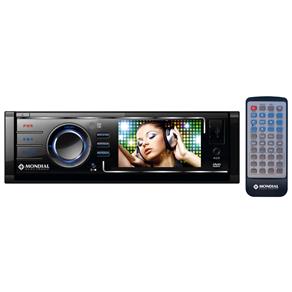 DVD Player Automotivo Mondial AR02 com Tela LCD de 3”, Rádio AM/FM, Entradas USB, SD Card e Auxiliar, e Controle Remoto