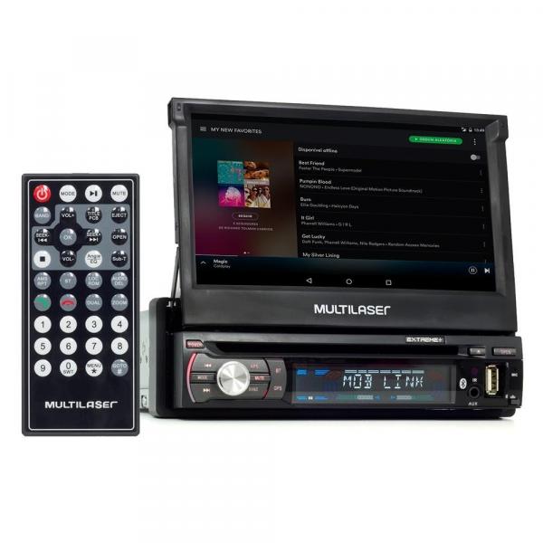 Dvd Player Automotivo Multilaser Extreme+ Retrátil Gps, Tv Tela 7" Usb, Sd, Aux e Bluetooth Gp044