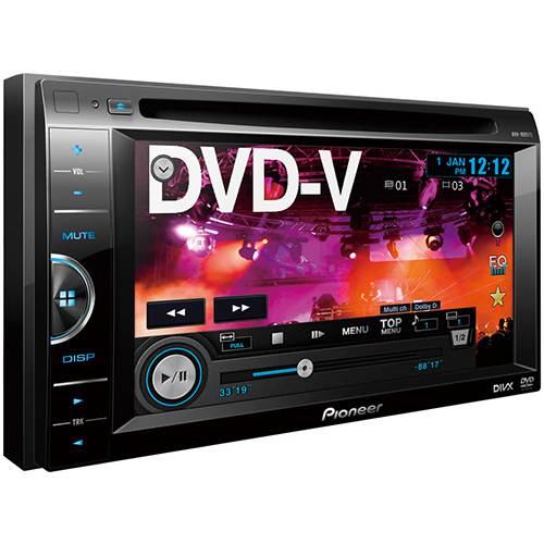 DVD Player Automotivo Pioneer AVH-168DVD com Tela LCD de 6,1" Wide Screen Conexões de Entrada USB Traseira