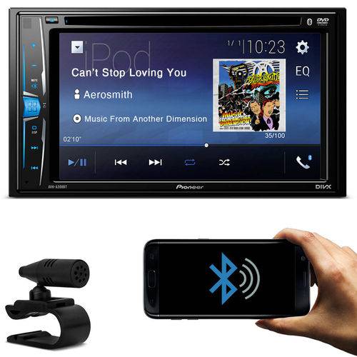 DVD Player Automotivo Pioneer Avh-A208BT 2 Din 6.2 Pol Bluetooth Android IOS USB Aux MP3 Rádio Am Fm
