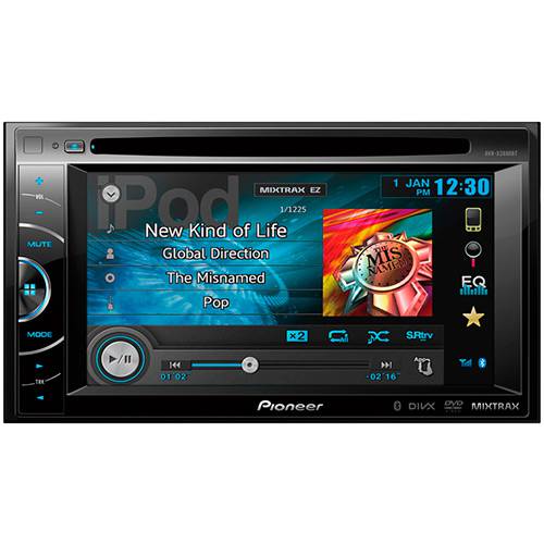 DVD Player Automotivo Pioneer AVH-X2680BT Tela 6,1" - Bluetooth, 3 Saídas RCA, Entradas USB, AUX e P/câmera de Ré