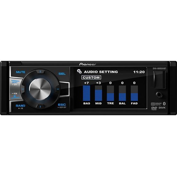 DVD Player Automotivo Pioneer DVH-8880AVBT Tela 3,5 com Bluetooth USB Entrada RCA
