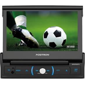 Dvd Player Automotivo Positron Retrátil Tela 7`` DVD/TV/Bluetooth/USB/SD/AUX/FM/Espelham.