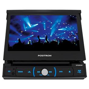 DVD Player Automotivo Pósitron SP6330BT com Tela LCD 7" Touchscreen Retrátil Conexão Bluetooth, Entrada USB e Rádio FM