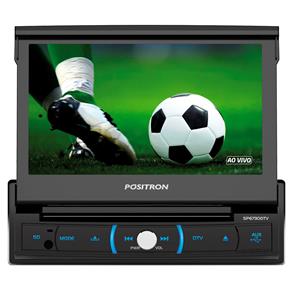 DVD Player Automotivo Pósitron SP6730DTV com Tela 7” Touchscreen Retrátil Bluetooth, Entrada USB e Rádio FM/AM