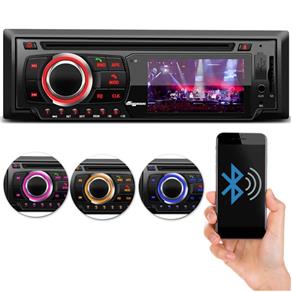 DVD Player Automotivo Quatro Rodas MTC6616 1 Din Tela LED 3 Pol Bluetooth USB SD AUX MP3 FM Controle