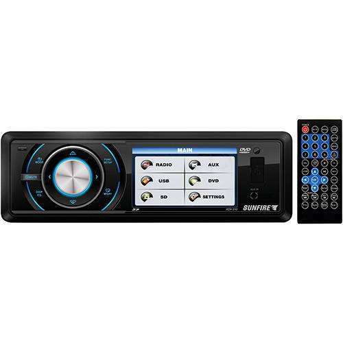 DVD Player Automotivo Sunfire XDV-310 Tela 3" - Saída RCA, Entradas USB, SD, AUX e P/câmera de Ré