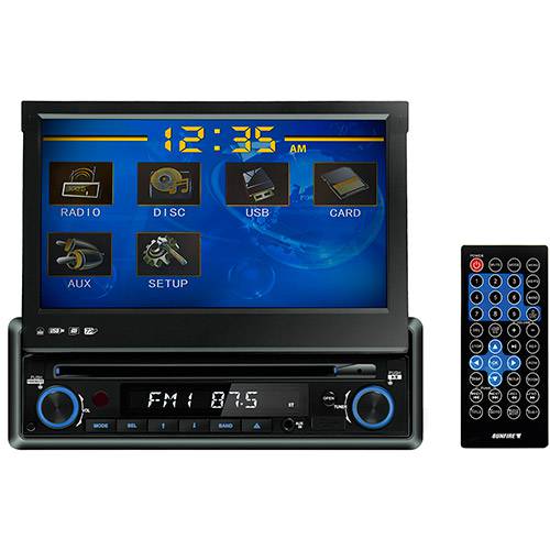DVD Player Automotivo Sunfire XDV-710 Tela 7" - Rádio AM/FM, Saída RCA, Entradas USB, SD, AUX e P/ Câmera de Ré