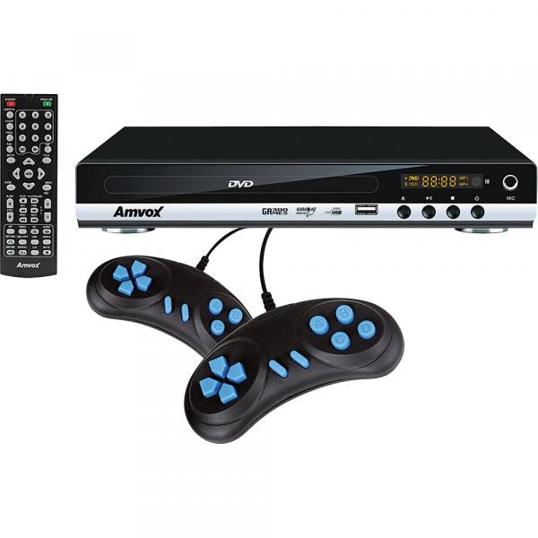 DVD Player com Conexão USB. Game. Ripping e 2 Joysticks Amvox AMD 910