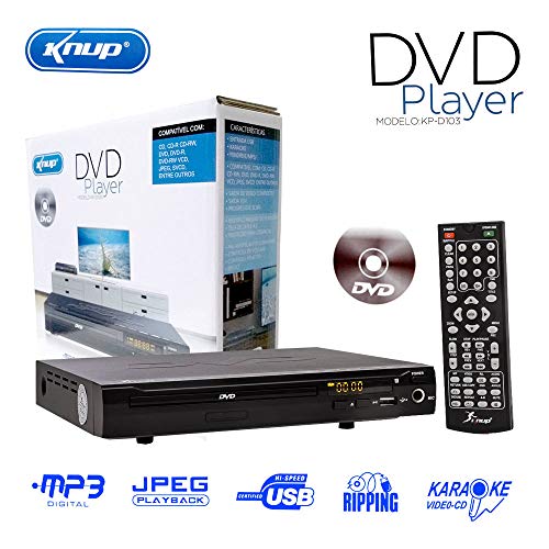 DVD Player com Entrada USB + Karaoke + Controle - Kp-d103 Knup