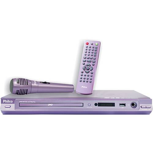 DVD Player com Karaokê e Pontuação, Leitura MP3, Entrada USB, Ripping - Lilás - PH155L - Philco