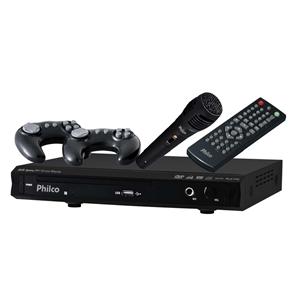 DVD Player Karaokê e Game Philco PH170 C/ Entrada USB, 2 Joysticks, 1 Microfone e Ripping
