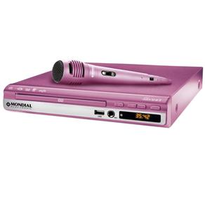 DVD Player Mondial Fashion Star II D-09 com Karaokê, Entrada USB e Ripping