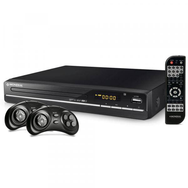 DVD Player Mondial Game Star II D-14 com Karaokê, Função Game, Entrada USB e Ripping