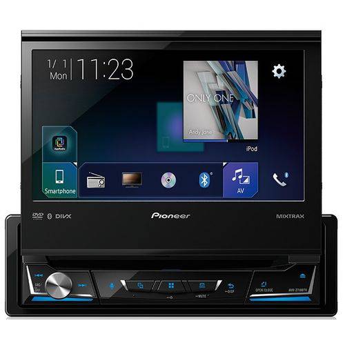 DVD Player Pioneer 7" 1 Din Retrátil com Tv Digital Wazze Bluetooth Apple CarPlay Spotify