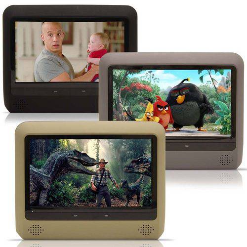 DVD Player Tela para Encosto de Cabeça 9 Polegadas LCD com Game USB SD com Transmissor FM Touchcreen