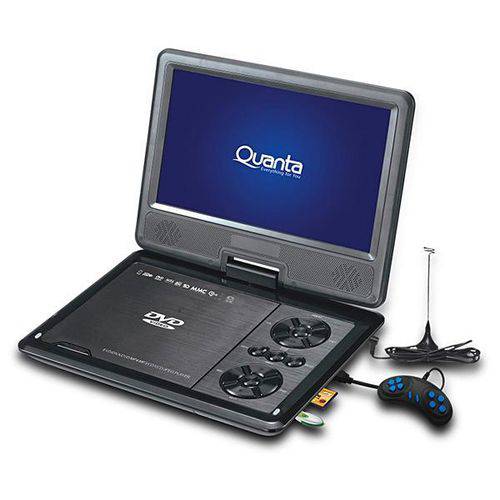 Tudo sobre 'DVD Portátil Quanta QTPDVD200 Tela 9.5" Modo Jogo/USB/SD/FM'