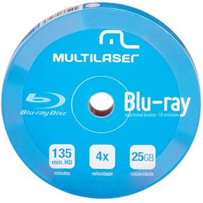 Dvd-r 4x Shirink Blu-ray Print Branco Dv057 C/ 10 - Multilaser