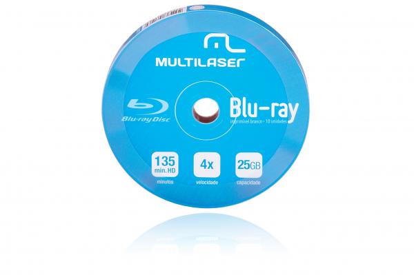 DVD-R Blu-ray 4X C/ 10 Shirink Print Branco Multilaser - DV057
