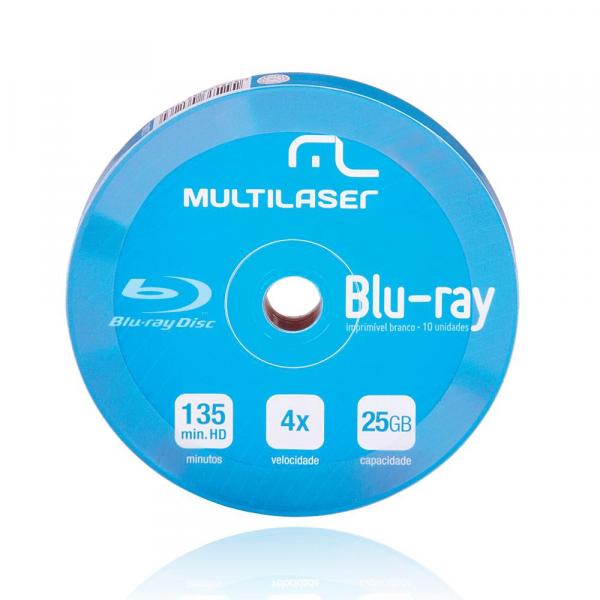 DVD-R Blu-ray 4X C/ 10 Shirink Print Branco Multilaser