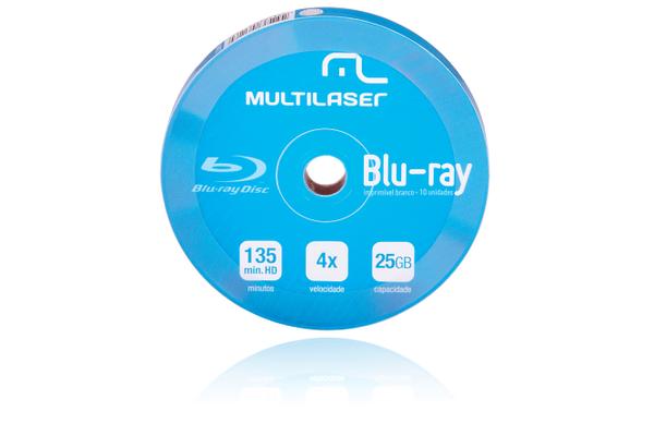 DVD-R Blu-ray Multilaser 4X Shirink Print Branco - DV057 C/ 10