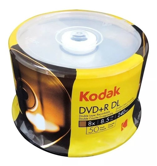 Dvd+R Dl Kodak 8.5Gb 240Min Printable Tubo C/50