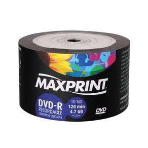DVD-R Maxprint 16x 4.7GB / 120 Min (Bulk C/ 50)