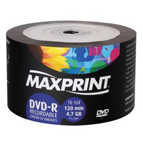 Dvd-R Maxprint 16X 4.7Gb com 50 Unidades - Bulk 504719