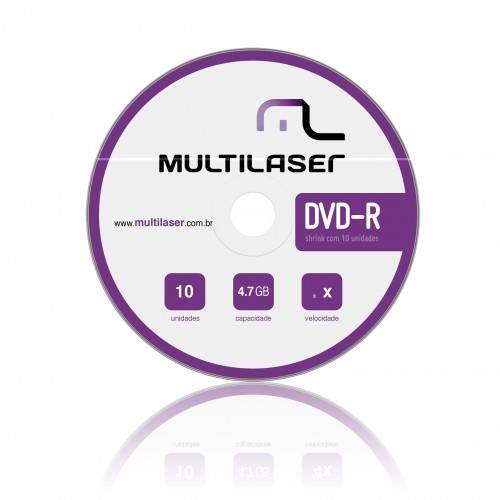 Dvd-R Multilaser com 10 Mídias , 4.7gb 8x - Dv038