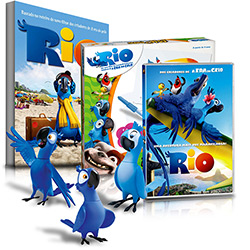 DVD Rio + Boneca Jade - Grow + Livro - Rio + Blopens Rio - Grow + Boneco Blu - Grow + Boneco Blu que Fala - Grow