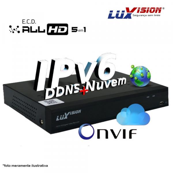 Dvr Stand Alone All 5 em 1 Luxvision ECD 04 Canais - AHD / HDTVI / HDCVI / IP / ANALÓGICO