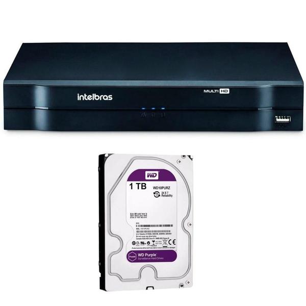 DVR Stand Alone Multi HD Intelbras MHDX-1008 08 Canais + HD 1TB WD Purple de CFTV