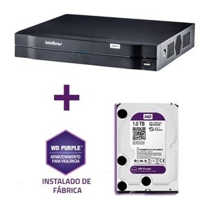 DVR Stand Alone Multi HD Intelbras MHDX-1004 4 Canais com HD 1TB WD Purple de CFTV Instalado de Fábrica