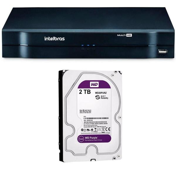 DVR Stand Alone Multi HD Intelbras MHDX-1016 16 Canais + HD 2TB WD Purple de CFTV