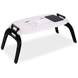 E-Table Cooler Plus Branca - Mesa P/ Notebook com 2 Coolers e Hub USB