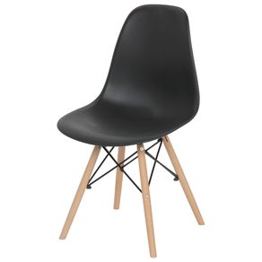 Eames Wood Iv Cadeira Natural/preto