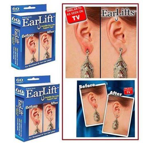 Tudo sobre 'Ear Lift para Brinco Orelha Rasgada 60 Adesivo Sustentação'
