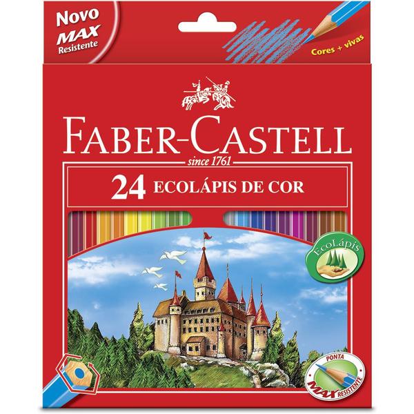 Ecolápis de Cor 24 Cores Faber-Castell Sextavado 120124G