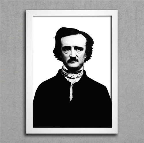 Edgar Allan Poe (30x42cm, Moldura Branca)
