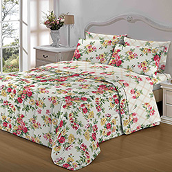 Edredom Casal Garden Estampado 150 Fios Dupla Face - Camesa