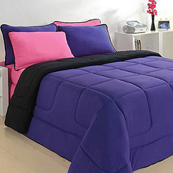 Edredom Queen Preto/Roxo - City Home