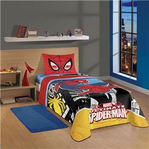 Edredom Solteiro Infantojuvenil Lepper Spider-Man Ultimate em Algodão 150 Fios com 1 Peça - Colorido