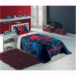 Edredom Solteiro Spider Man 1 Peça - Lepper - Azul Marinho