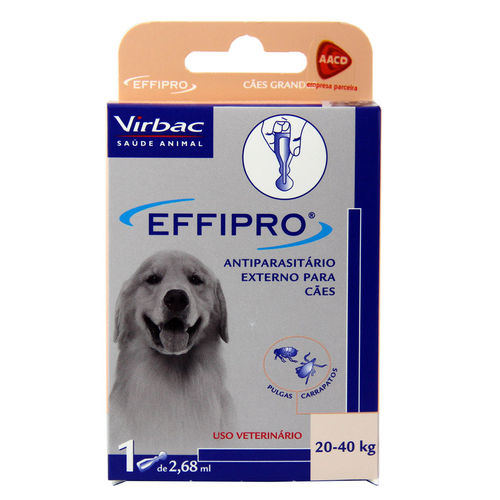 Effipro Antipulgas e Carrapatos Cães 20 a 40kg (2,68ml) - Virbac