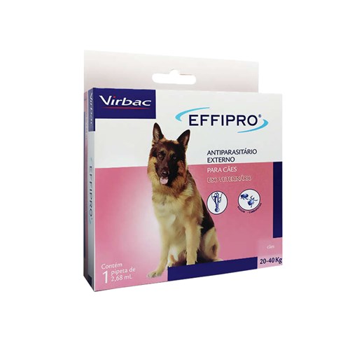Effipro Cães 20 a 40kg Virbac 2,68ml Antipulgas e Carrapatos