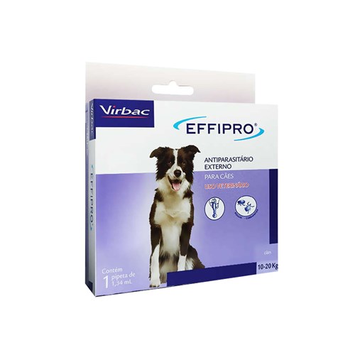 Effipro Cães 10 a 20kg Virbac Antipulgas e Carrapatos 1,34ml