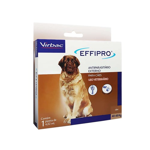 Effipro Cães 40 a 60kg Virbac Antipulgas e Carrapatos 4,02ml